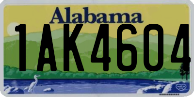 AL license plate 1AK4604