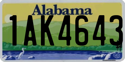 AL license plate 1AK4643