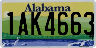 AL license plate 1AK4663