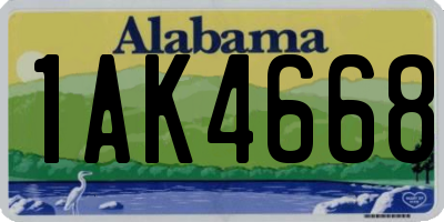 AL license plate 1AK4668