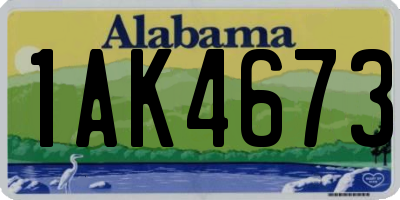 AL license plate 1AK4673