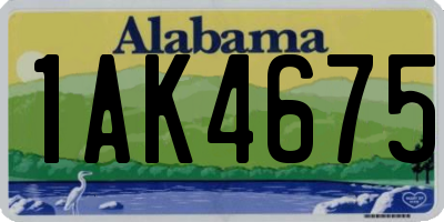 AL license plate 1AK4675