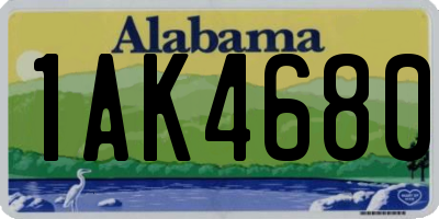 AL license plate 1AK4680