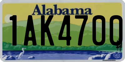 AL license plate 1AK4700