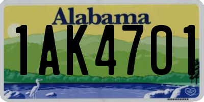 AL license plate 1AK4701