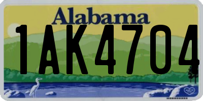 AL license plate 1AK4704