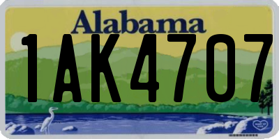 AL license plate 1AK4707