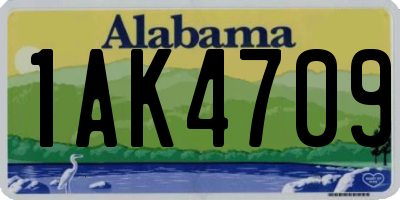 AL license plate 1AK4709