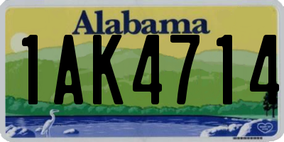 AL license plate 1AK4714