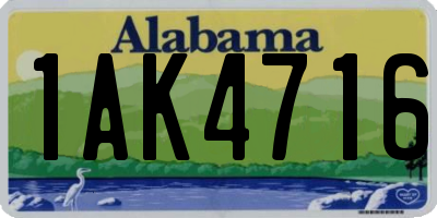 AL license plate 1AK4716