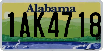 AL license plate 1AK4718