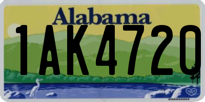 AL license plate 1AK4720