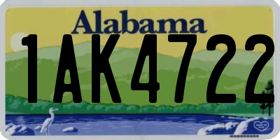 AL license plate 1AK4722