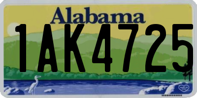 AL license plate 1AK4725