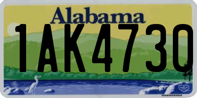 AL license plate 1AK4730