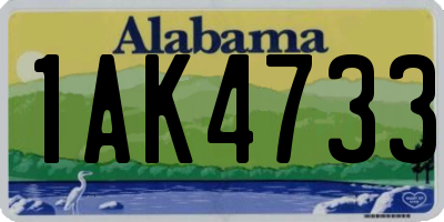 AL license plate 1AK4733