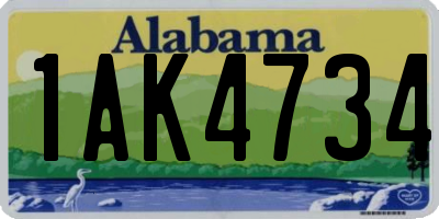 AL license plate 1AK4734
