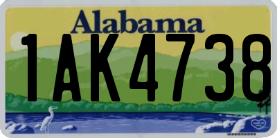 AL license plate 1AK4738