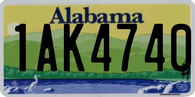 AL license plate 1AK4740