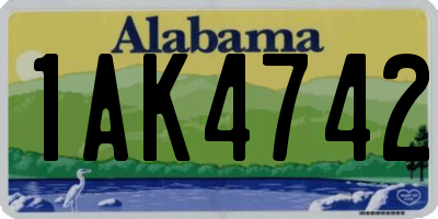 AL license plate 1AK4742