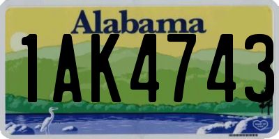 AL license plate 1AK4743