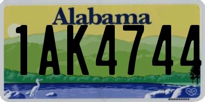 AL license plate 1AK4744