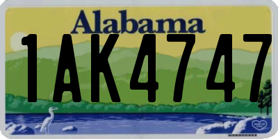 AL license plate 1AK4747