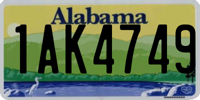 AL license plate 1AK4749