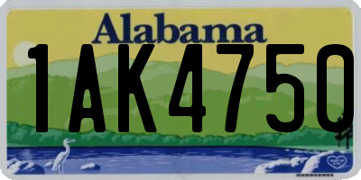 AL license plate 1AK4750