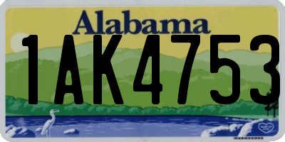 AL license plate 1AK4753