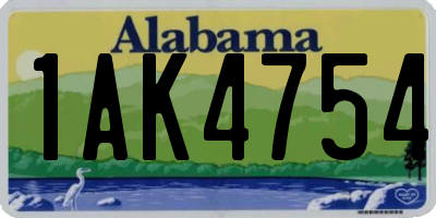 AL license plate 1AK4754
