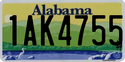 AL license plate 1AK4755