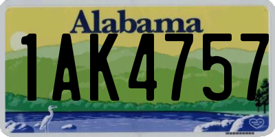 AL license plate 1AK4757