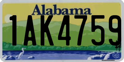 AL license plate 1AK4759
