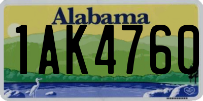 AL license plate 1AK4760