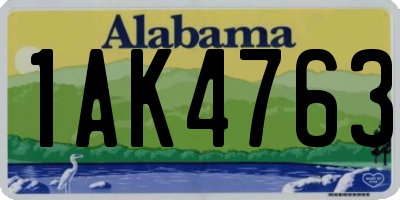 AL license plate 1AK4763