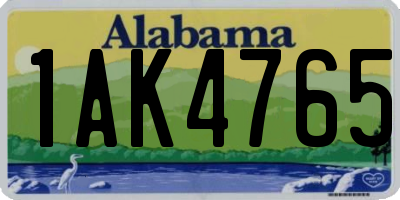 AL license plate 1AK4765