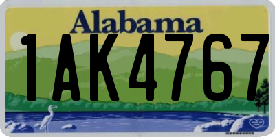 AL license plate 1AK4767