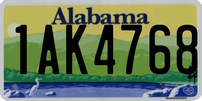 AL license plate 1AK4768