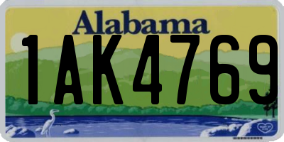 AL license plate 1AK4769