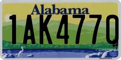 AL license plate 1AK4770