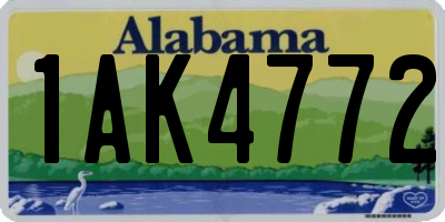 AL license plate 1AK4772