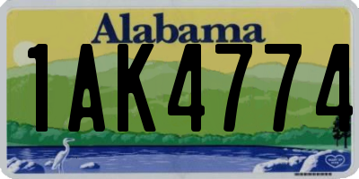 AL license plate 1AK4774
