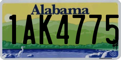 AL license plate 1AK4775
