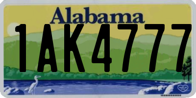 AL license plate 1AK4777