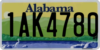 AL license plate 1AK4780