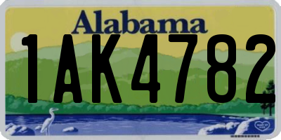 AL license plate 1AK4782
