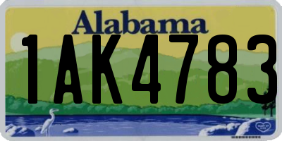 AL license plate 1AK4783