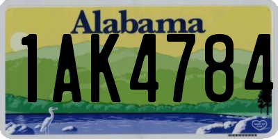 AL license plate 1AK4784