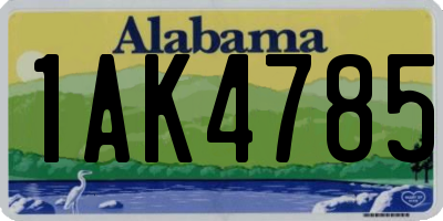 AL license plate 1AK4785